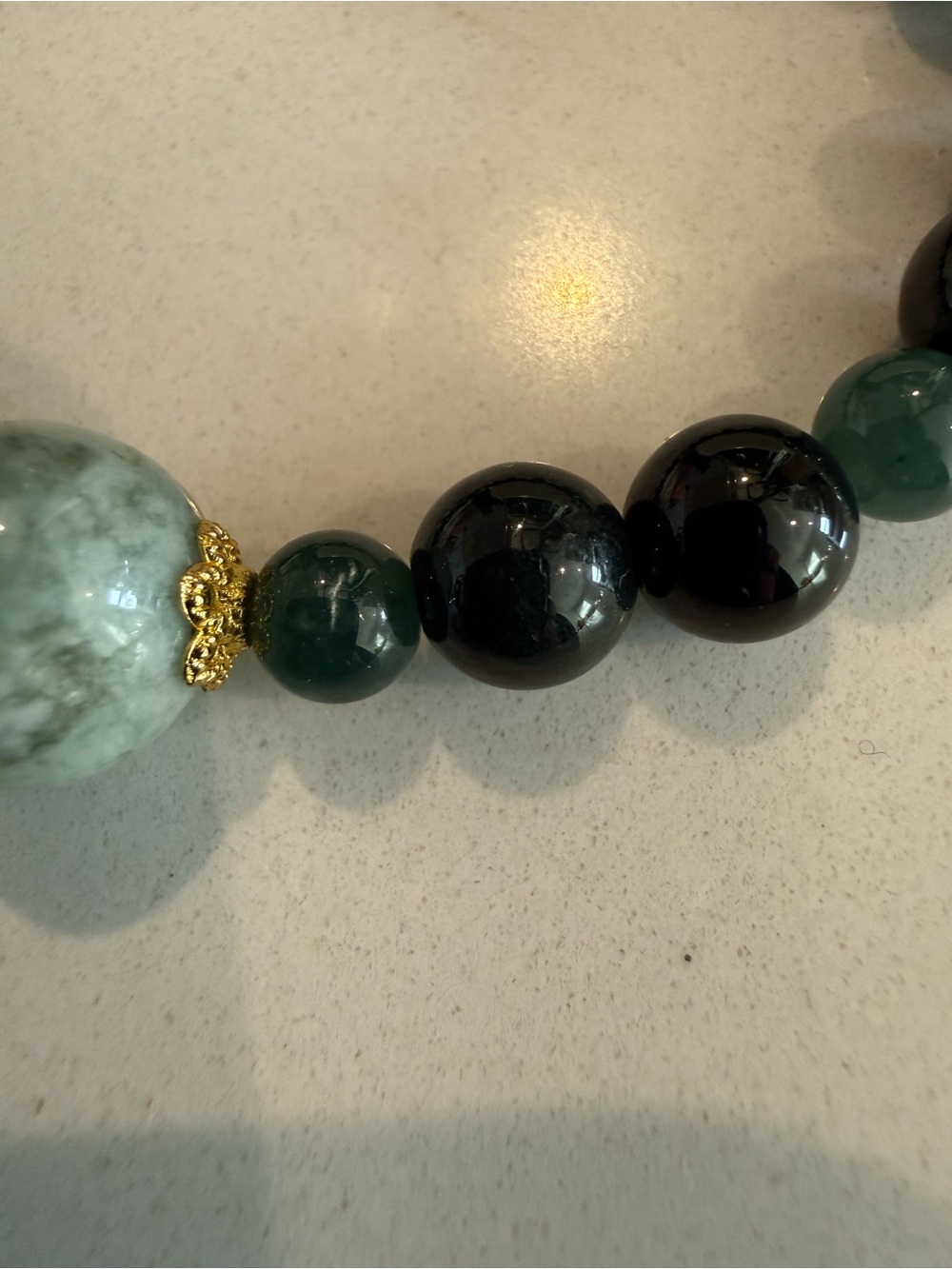 Jade Black and Green Beaded Bracelet by Jade jewelry precious material - Picture 4 of 12